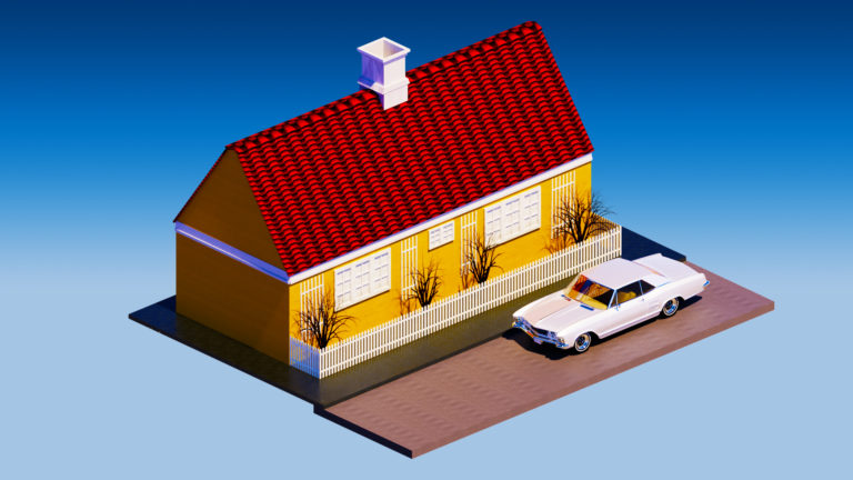 Day 29: Children's Drawing Squared House and Car