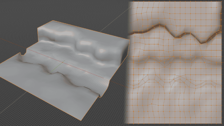 Day 48: PS1 Silent Hill inspired Terrain in Blender, grid perfect