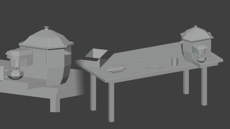 Day 61: Low Poly Sci-Fi Breakfast Table