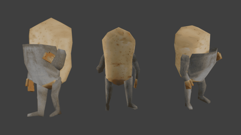 Day 88: Apron Potato Man Painted and Rigged